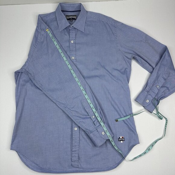 Vilebrequin Men's Blue Long Sleeve Cotton Business Career‎ Work Shirt XXL/C48.25 - Picture 11 of 14